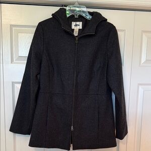 Old Navy Black/Dark Grey Women’s Hooded Coat Small S